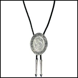 Braided Leather Bolo Tie Silver Arrow Tips Western Southwestern Style Accessory